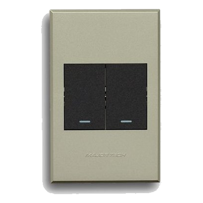 Major-Tech Veti 3 3V102Gt 2X4 Dimmer + 2 Way Switch, Titanium