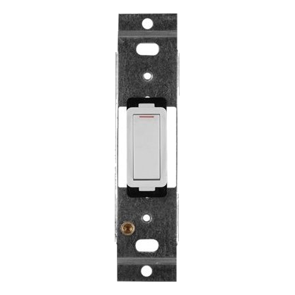 Crabtree Classic 2471P 2X4 1 Lever Switch On Yoke, White
