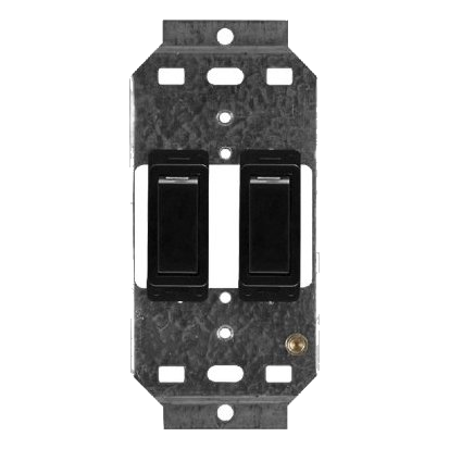 Crabtree Classic 2472/008 2X4 2 Lever Switch On Yoke, Black