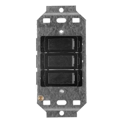 Crabtree Classic 2473/008 2X4 3 Lever Switch On Yoke, Black