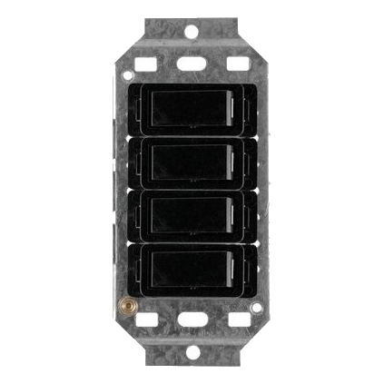 Crabtree Classic 2487/008 2X4 4 Lever Switch On Yoke, Black
