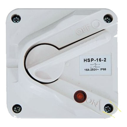Mce Hsp3-16-2 16Amp 2 Pole Isolator + Indicator